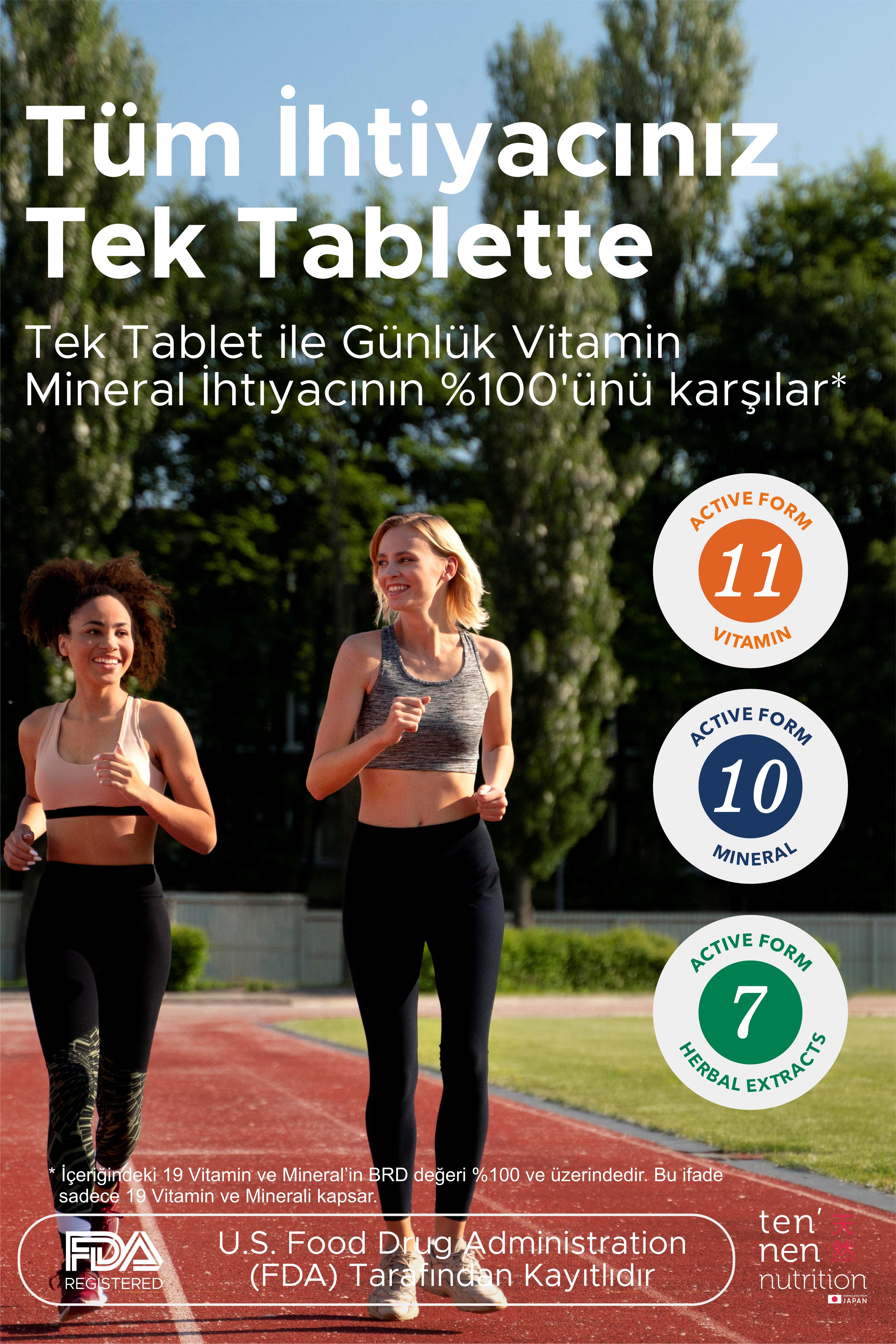 Tennen Nutrition Multivitamin Energy - Panax Ginseng, Koenzim Q10 Multivitamin Ve Mineraller