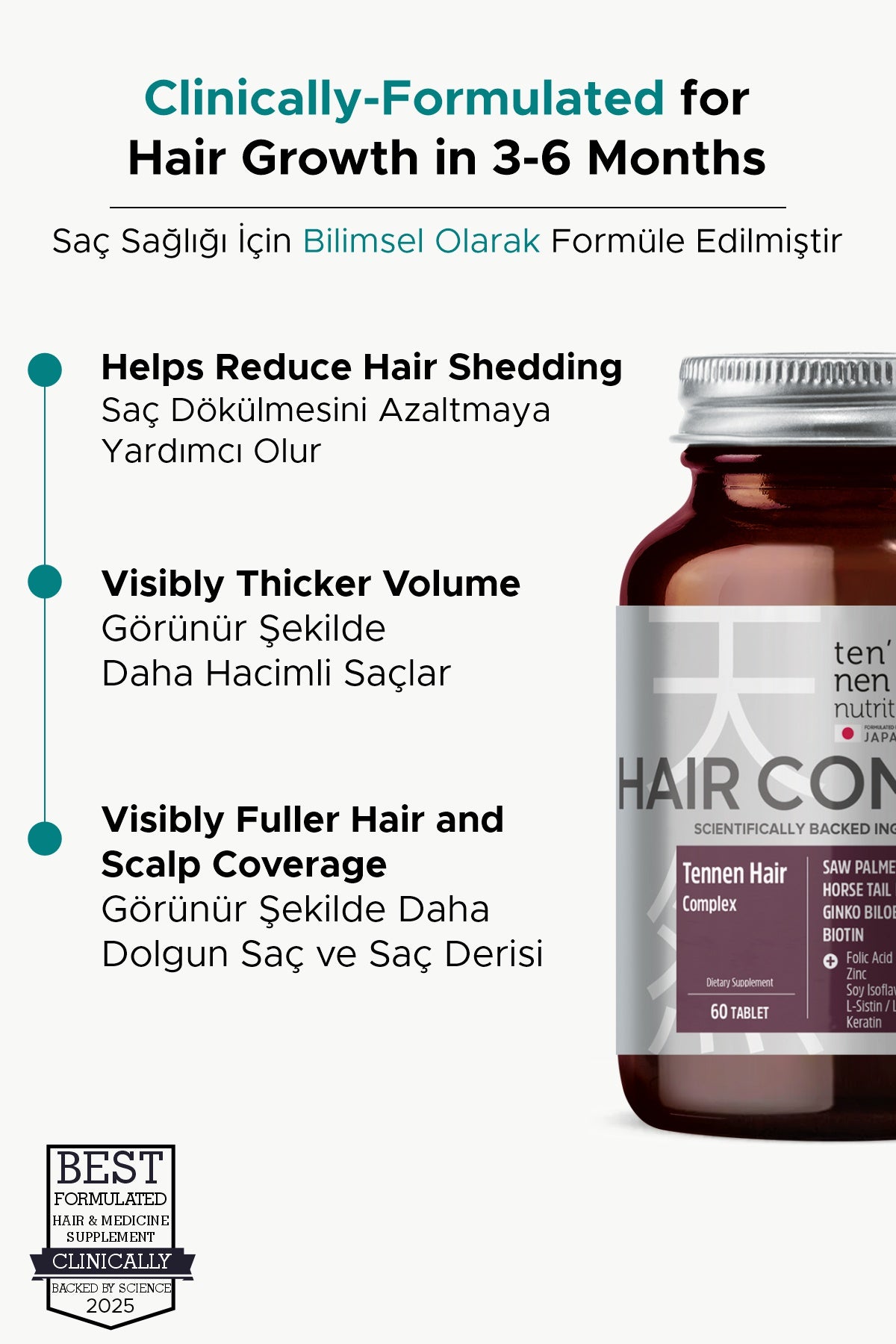 Tennen Nutrition Hair Complex, Hair Growth Vitamin, Saç ve Tırnak Vitamini