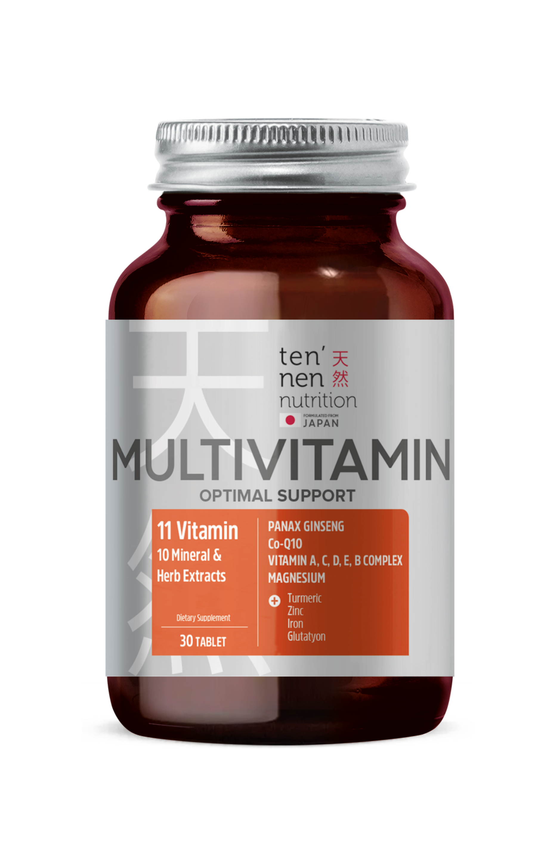 Tennen Nutrition Multivitamin Energy - Panax Ginseng, Koenzim Q10 Multivitamin Ve Mineraller