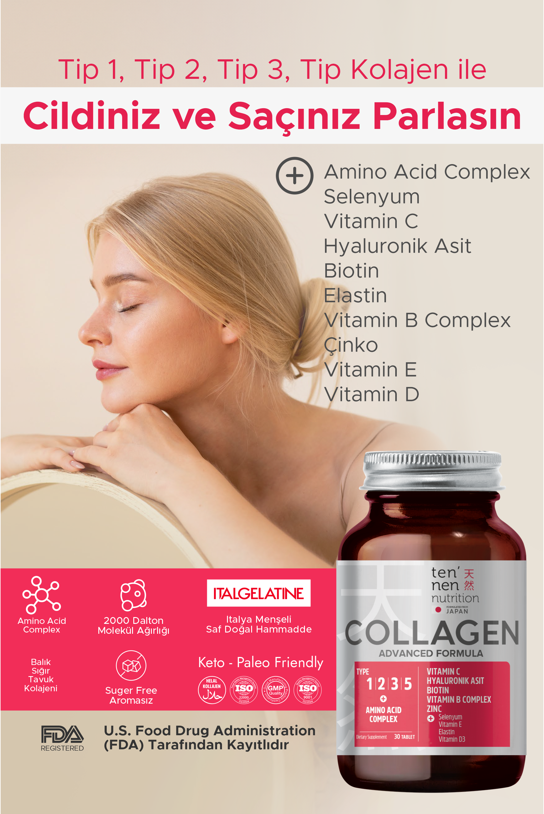 Tennen Nutrition Collagen Tablet with Amino Acid Complex