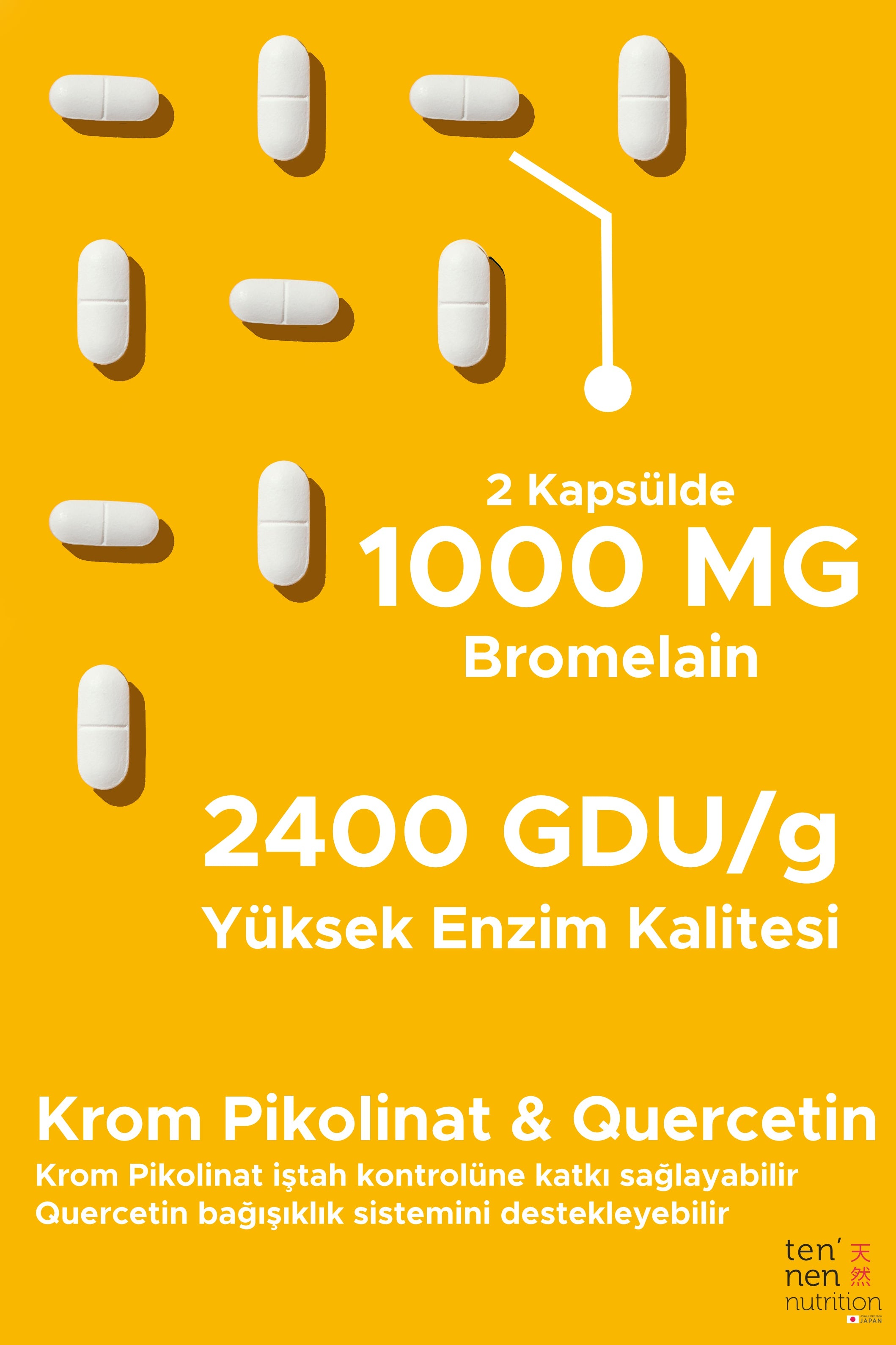 Tennen Nutrition Bromelain 500 mg - 2400 GDU/Gr