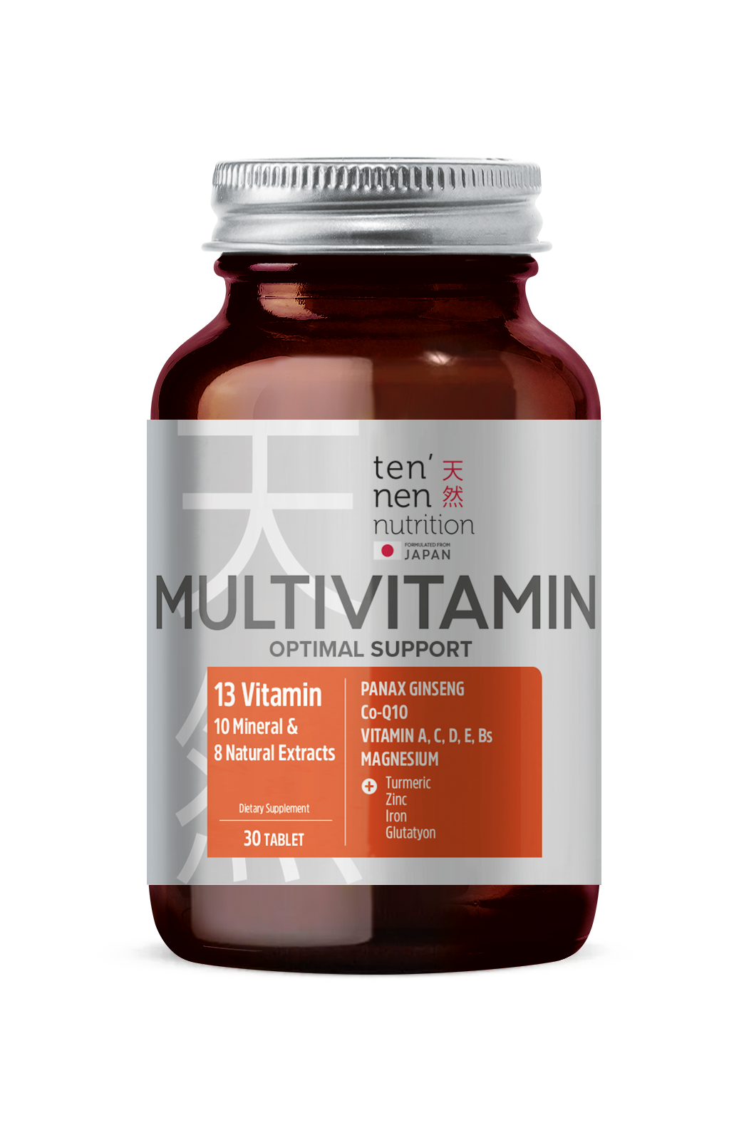 Tennen Nutrition Multivitamin Energy - Panax Ginseng, Koenzim Q10 Multivitamin Ve Mineraller