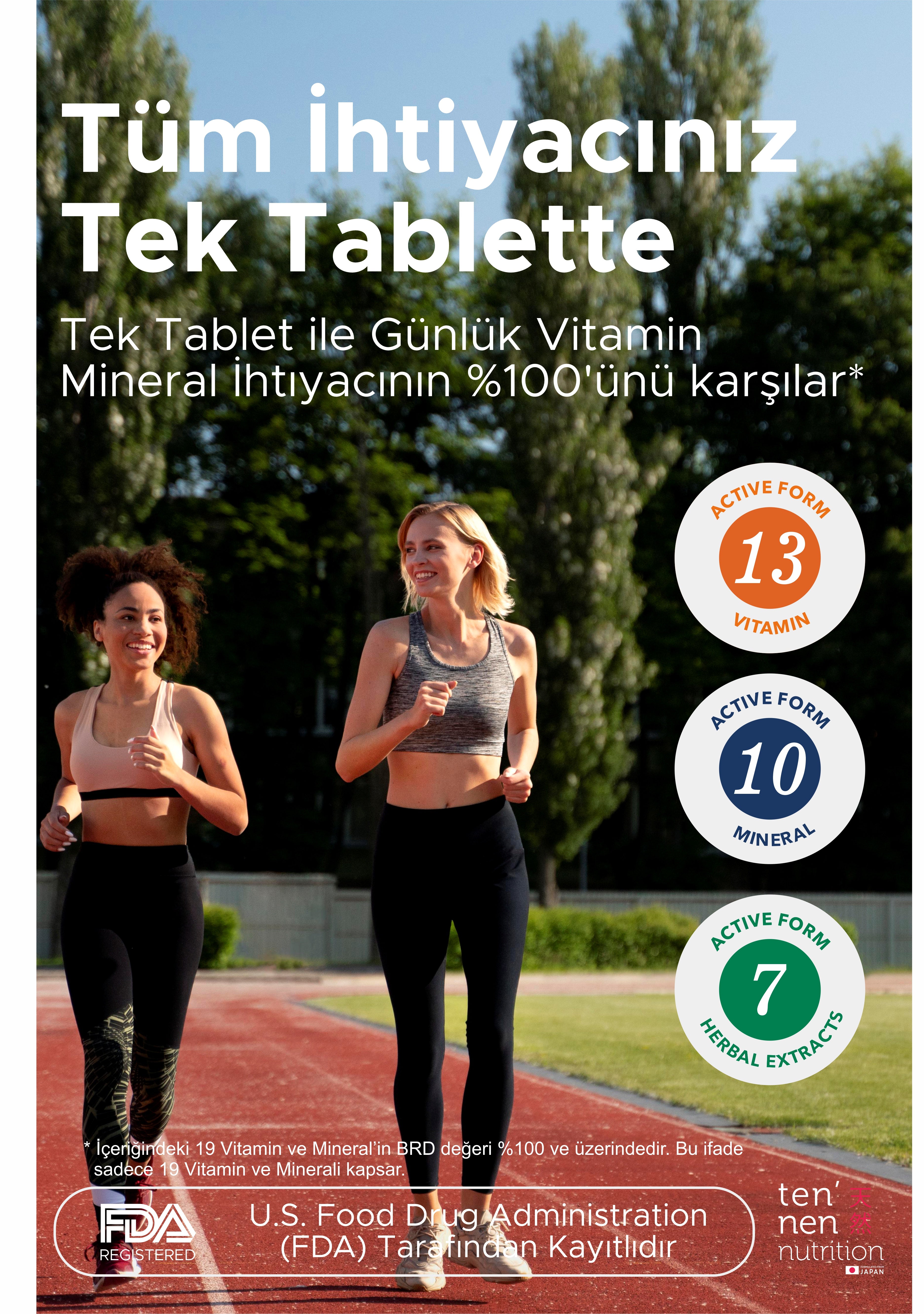 Tennen Nutrition Multivitamin Energy - Panax Ginseng, Koenzim Q10 Multivitamin Ve Mineraller