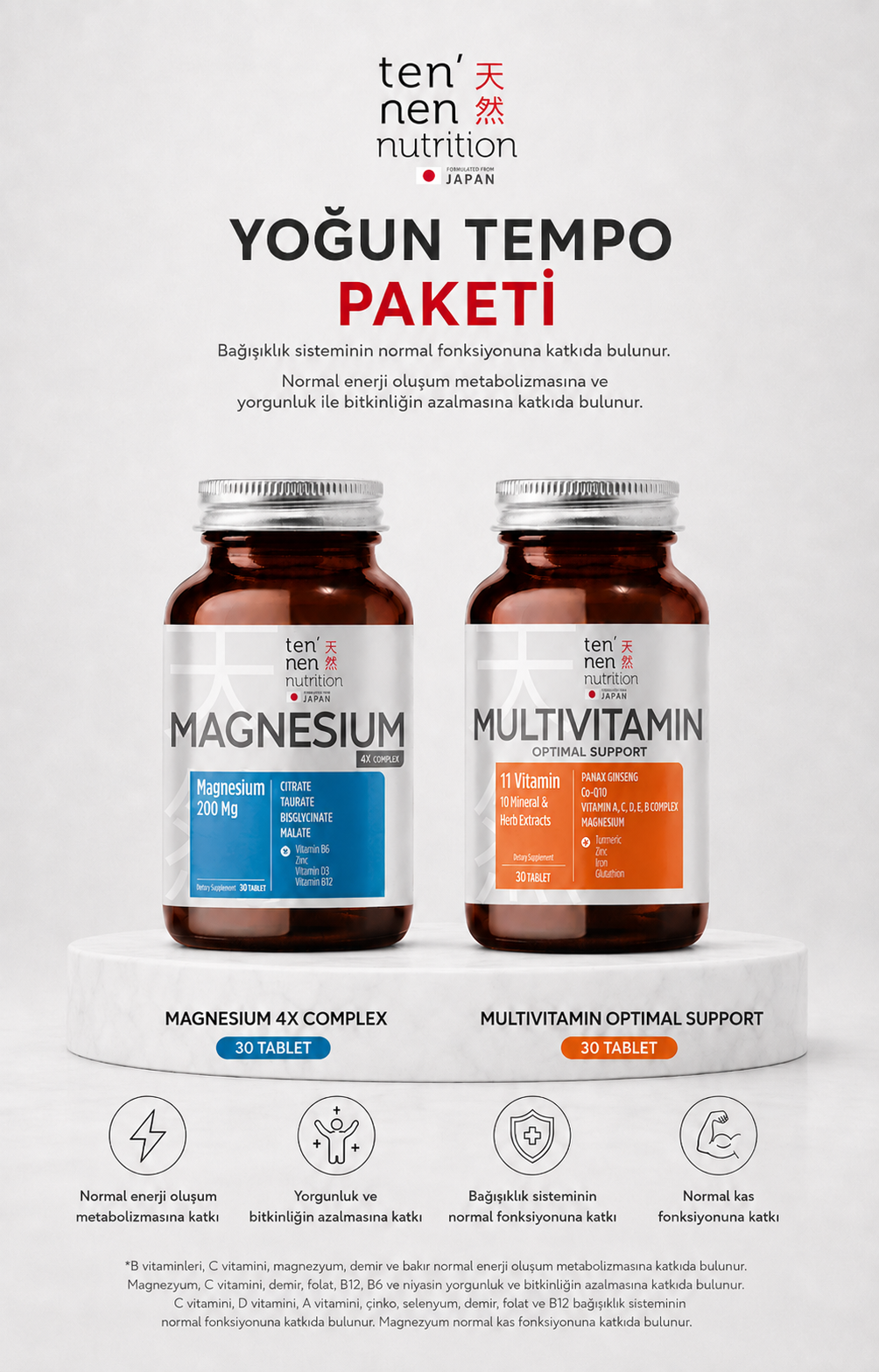 Yoğun Tempo Paketi (Magnezyum + Multivitamin)